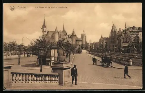 AK Anvers, La Steen et la vieille boucherie