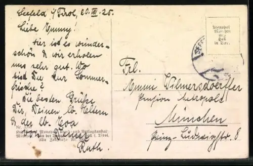 AK Seefeld, Ortsansicht mit Kirche und Hohe Munde