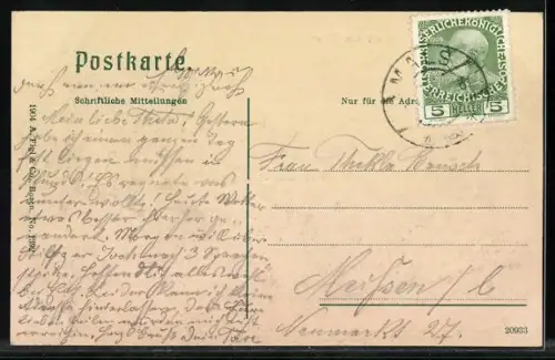 AK Mals, Ortsansicht mit dem Ortler