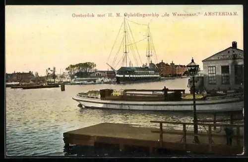 AK Amsterdam, Oosterdok met h. M. Opleidingsschip de Wassenaar