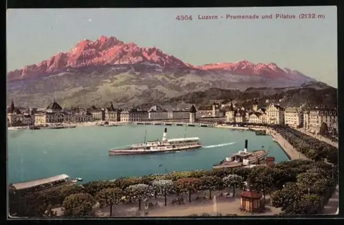 AK Luzern, Promenade und Pilatus