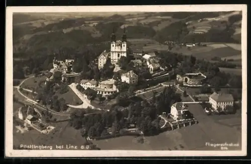 AK Pöstlingberg, Fliegeraufnahme mit Kloster