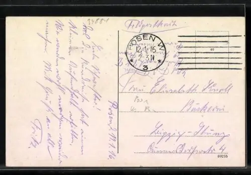 AK Posen / Poznan, An der Schlossbrücke, An der Theaterbrücke mit Strassenbahn