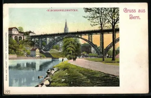 AK Bern, Partie an der Kirchenfeldbrücke