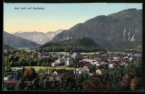 AK Bad Ischl, Ortspanorama mit Dachstein