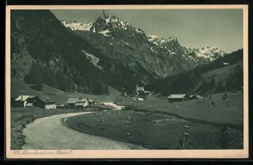 AK St. Leonhard im Pitztal, Ortspartie im Gebirge