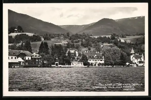 AK Millstatt a. See, Hotel Seevilla, Villa Karene u. Loisenheim