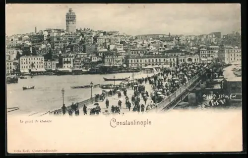 AK Constaninople, Le pont de Galata