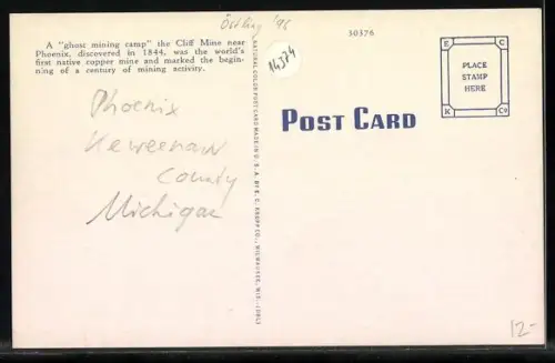 AK Allouez /MI, Cliff Mine near Phoenix, Copper Mine, Dumping Ore into Picket at Shaft Station