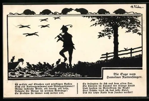 AK Die Sage vom Rattenfänger von Hameln