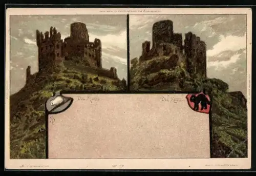 Künstler-AK Carl Biese: Burgen, die Maus und die Katze