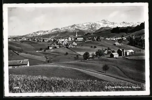 AK Schwellbrunn, Ortsansicht mit Säntis