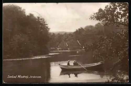 AK Misdroy, einsame Ruderpartie auf dem Jordansee