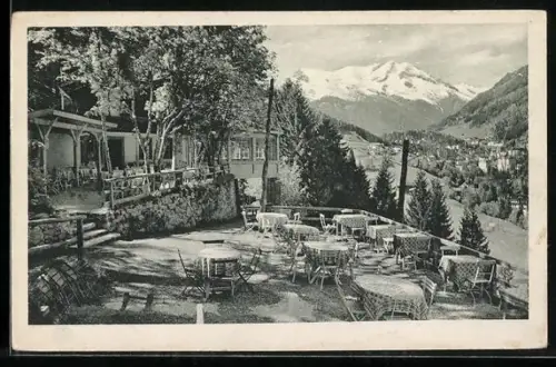 AK Bad Gastein, Blick vom Cafe zur schwarzen Liesl