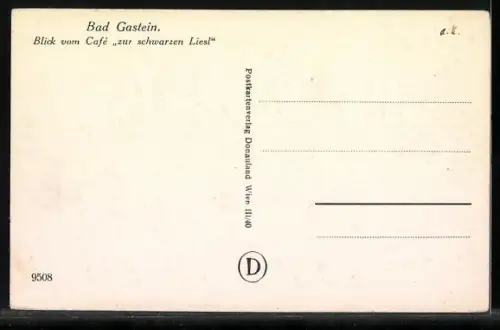 AK Bad Gastein, Blick vom Cafe zur schwarzen Liesl