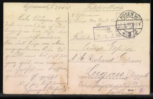 AK Posen / Poznan, Kgl. Schloss mit Brunnen