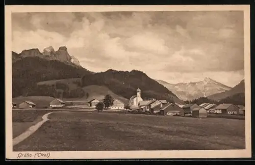 AK Grän /Tirol, Blick zum Ort