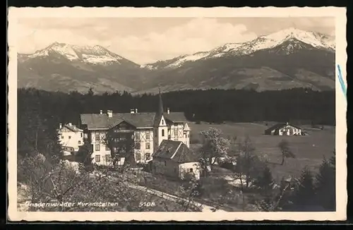 AK Gnadenwald, Hotel Wiesenhof mit Berglandschaft