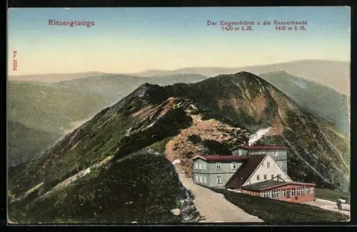 AK Rennerbaude mit Ziegenrücken im Riesengebirge