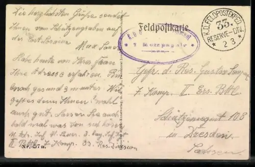 AK Rouwers, Soldaten vor zerstörten Häusern