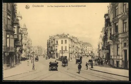 AK Ostende, Boulevard Van Iseghem et rue Royale