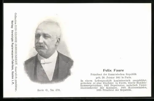 AK Felix Faure, Portrait und Kurzvita