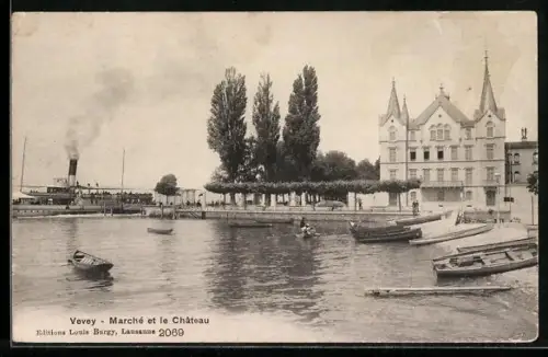 AK Vevey, Marché et le Chateau