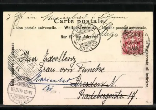 AK Zürich, Wasserkirche mit Zwingli-Denkmal