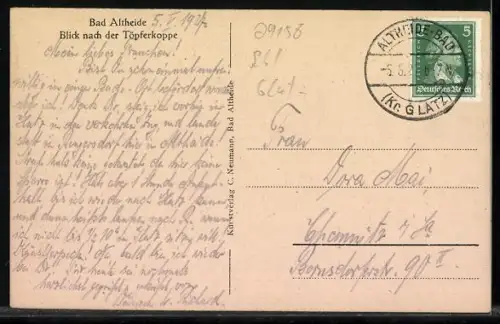 AK Bad Altheide, Gesamtansicht mit Blick zur Töpferkoppe