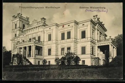 AK Truppenübungsplatz Warthelager, Blick auf das Schloss Weissenburg