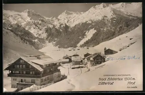 AK Bad Hintertux, Winterpanorama im Zillertal