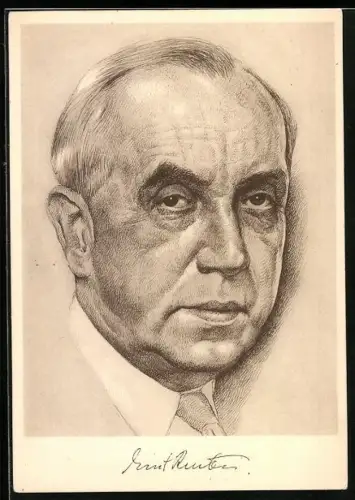 Künstler-AK Berlin, Jugendaufbauwerk, Bildnis Ernst Reuter