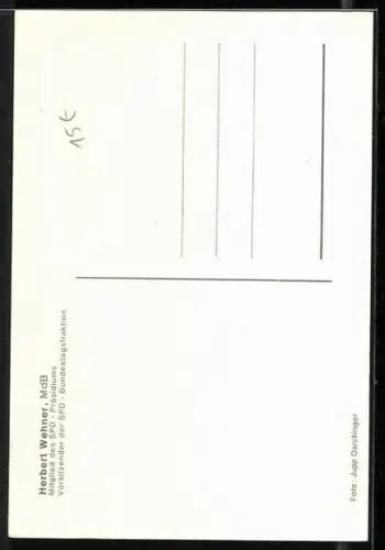 AK Portrait Herbert Wehner, Mitglied des SPD-Präsidiums