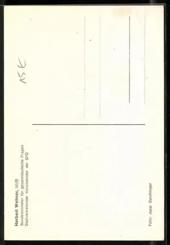 AK Portrait Herbert Wehner, Mitglied des SPD-Präsidiums