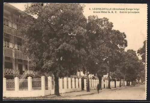 AK Léopoldville /Kinshasa, Grand Hôtel A. B. C., Entrée principale