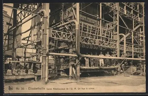 AK Elisabethville, Usine Métallurgique de l`U. M., Un four à culvre