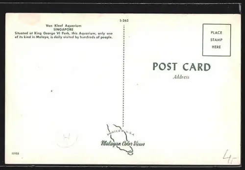 AK Singapore, Van Kleef Aquarium at King George VI Park