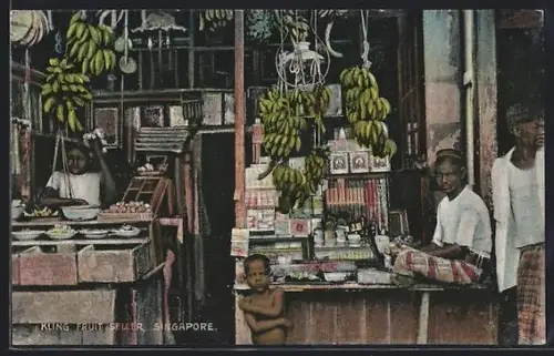 AK Singapore, Kling Fruit Seller, Marktszene