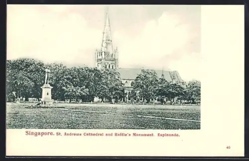 AK Singapore, St. Andrews Cathedral and Raffle`s Monument, Esplanade