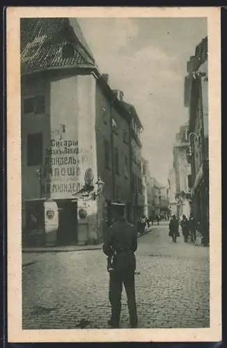 AK Riga, Strasse in der Altstadt