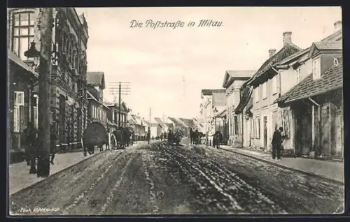 AK Mitau, Blick in die Poststrasse