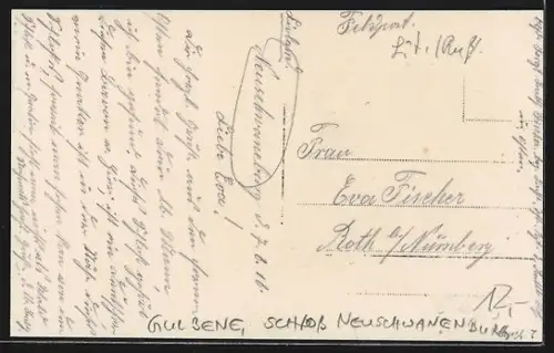 Foto-AK Gulbene, Schloss Neuschwananburg