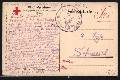 AK Mitau, Markttreiben, Frauen mit Körben