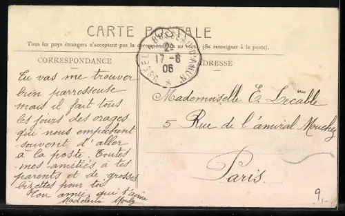 AK Felletin, Montage de vues avec roses et monument