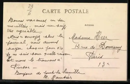 AK Fursac /Creuse, Vallée de la Gartempe et vue du village avec château en arrière-plan