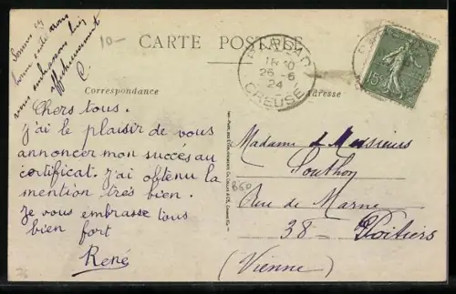 AK Parsac /Creuse, Mairie et Écoles