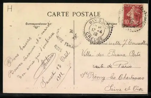 AK St-Sulpice-les-Champs /Creuse, La place et ses trois allées