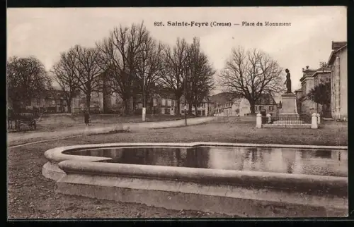 AK Sainte-Feyre /Creuse, Place du Monument