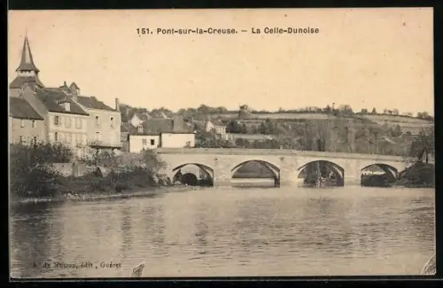 AK La Celle-Dunoise, Pont sur la Creuse