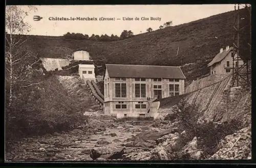 AK Châtelus-le-Marcheix /Creuse, Usine de Clos Bouty au bord de la rivière